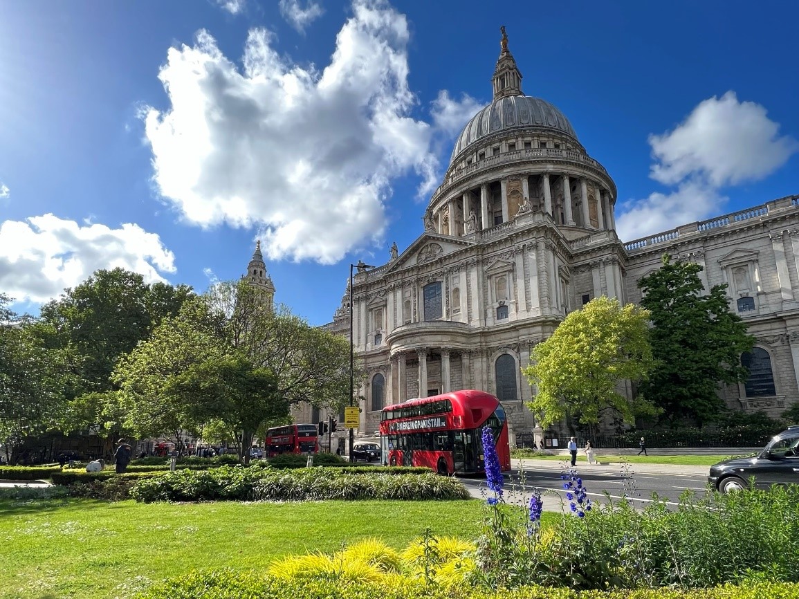 Walking by St Paul's Cathedral en route to the office