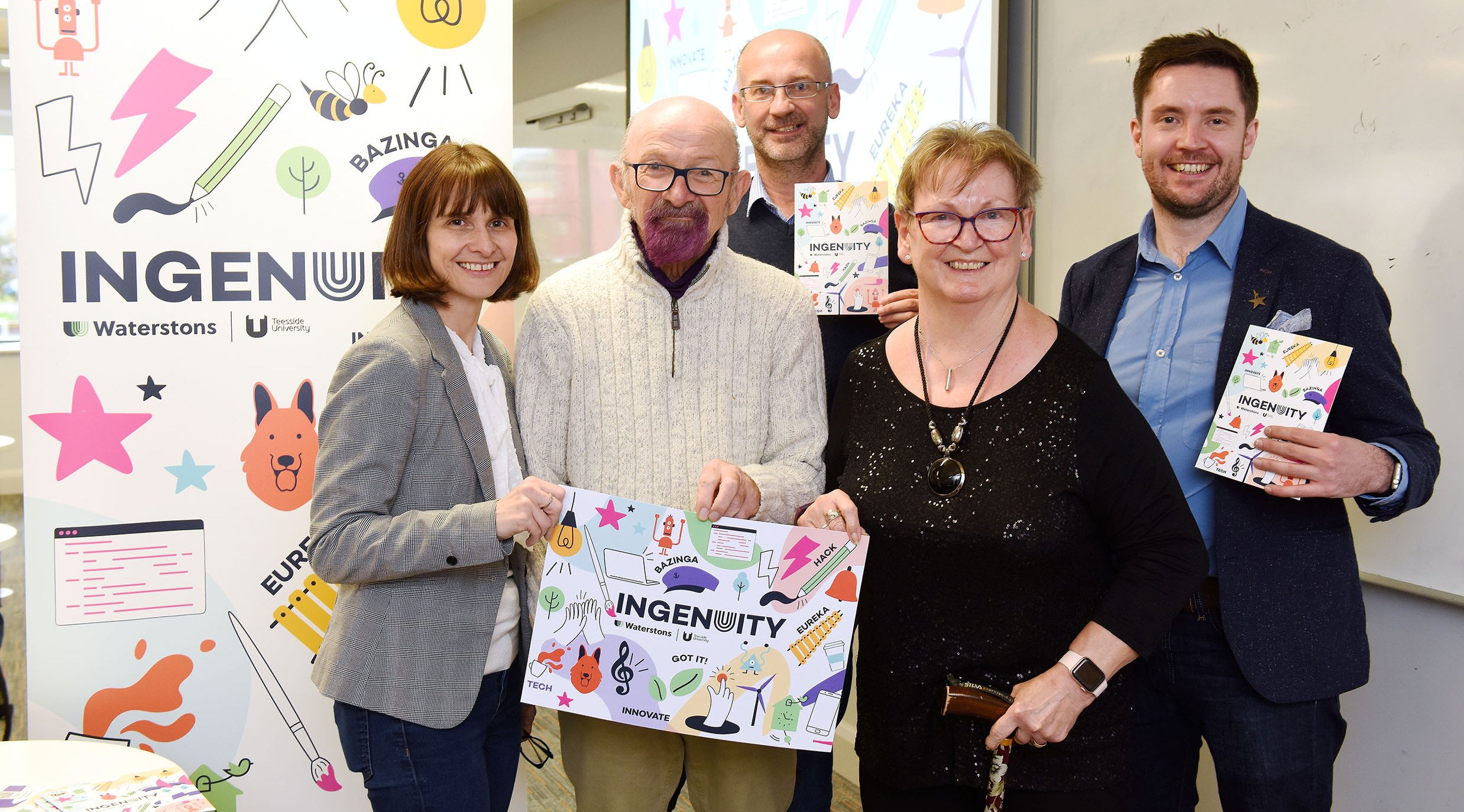 Leanne and Daniel from Waterstons with Darren from Teesside University, and Richard's parents.